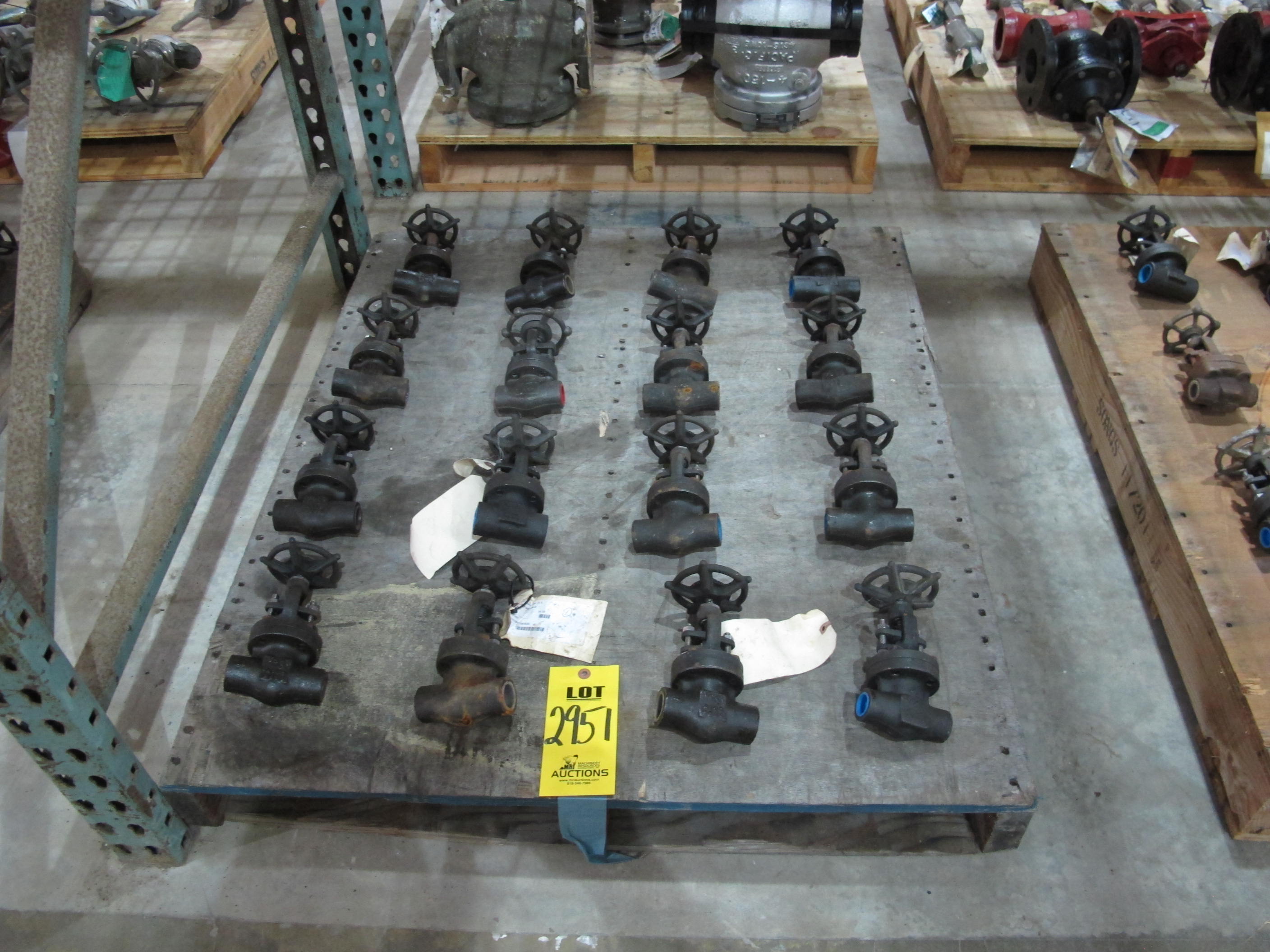 LOT PALLET W/ (16) ASSORTED VALVES (W-51) LOADING & HANDLING FEE $15-